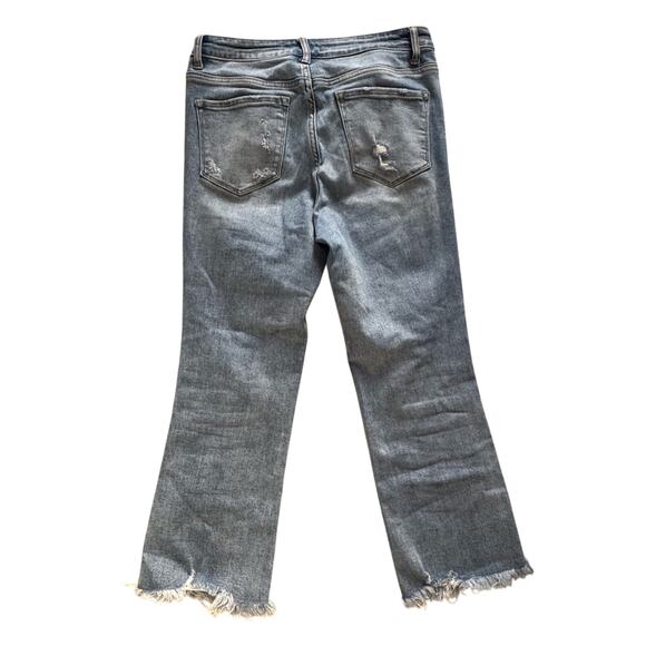 VERVET by Flying Monkey High Rise Kick Flare Jeans Sz 29 Raw Hem - Picture 3 of 4